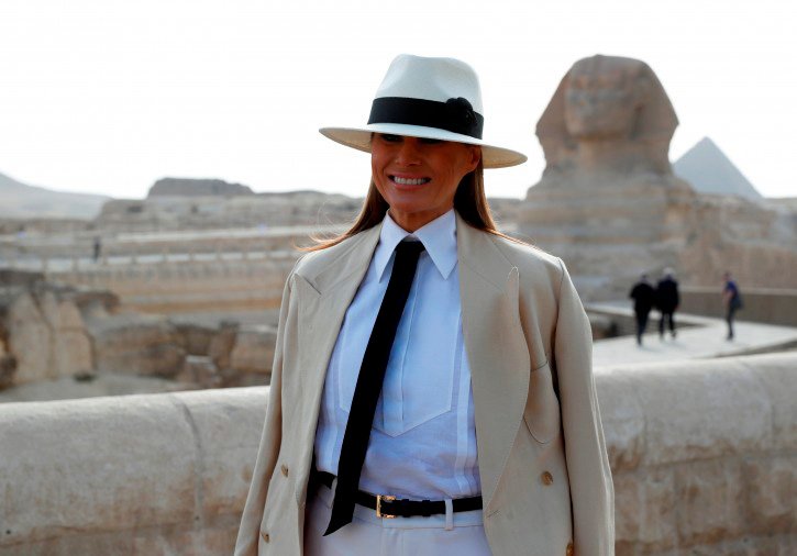 Mrs. Melania Trump in Egypt with her Montecristi Panama hat